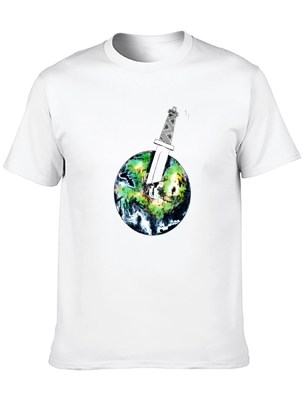 Earth Pierced Tee - Black Graphic T-Shirt