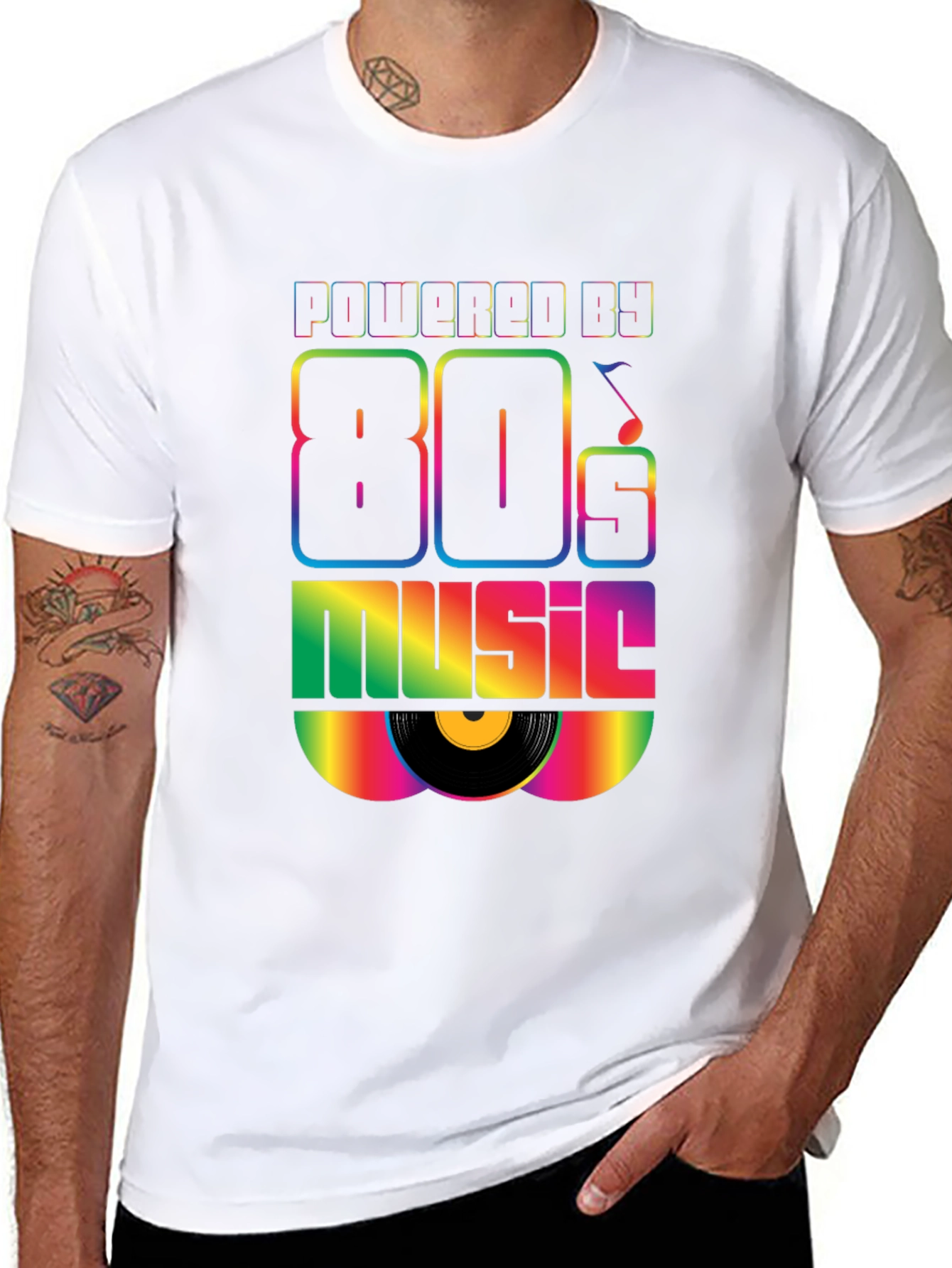 Powered by 80s Music Graphic T-Shirt