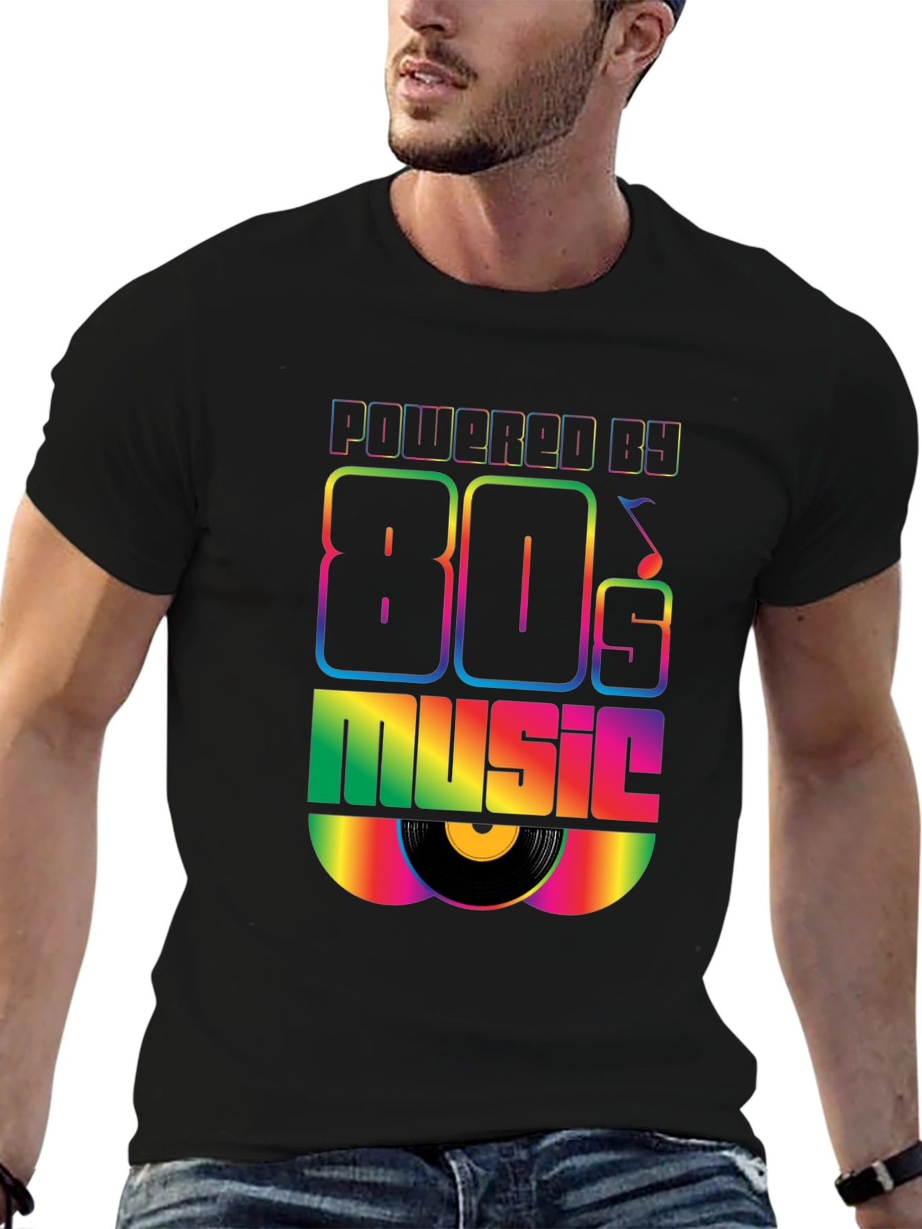 Powered by 80s Music Graphic T-Shirt