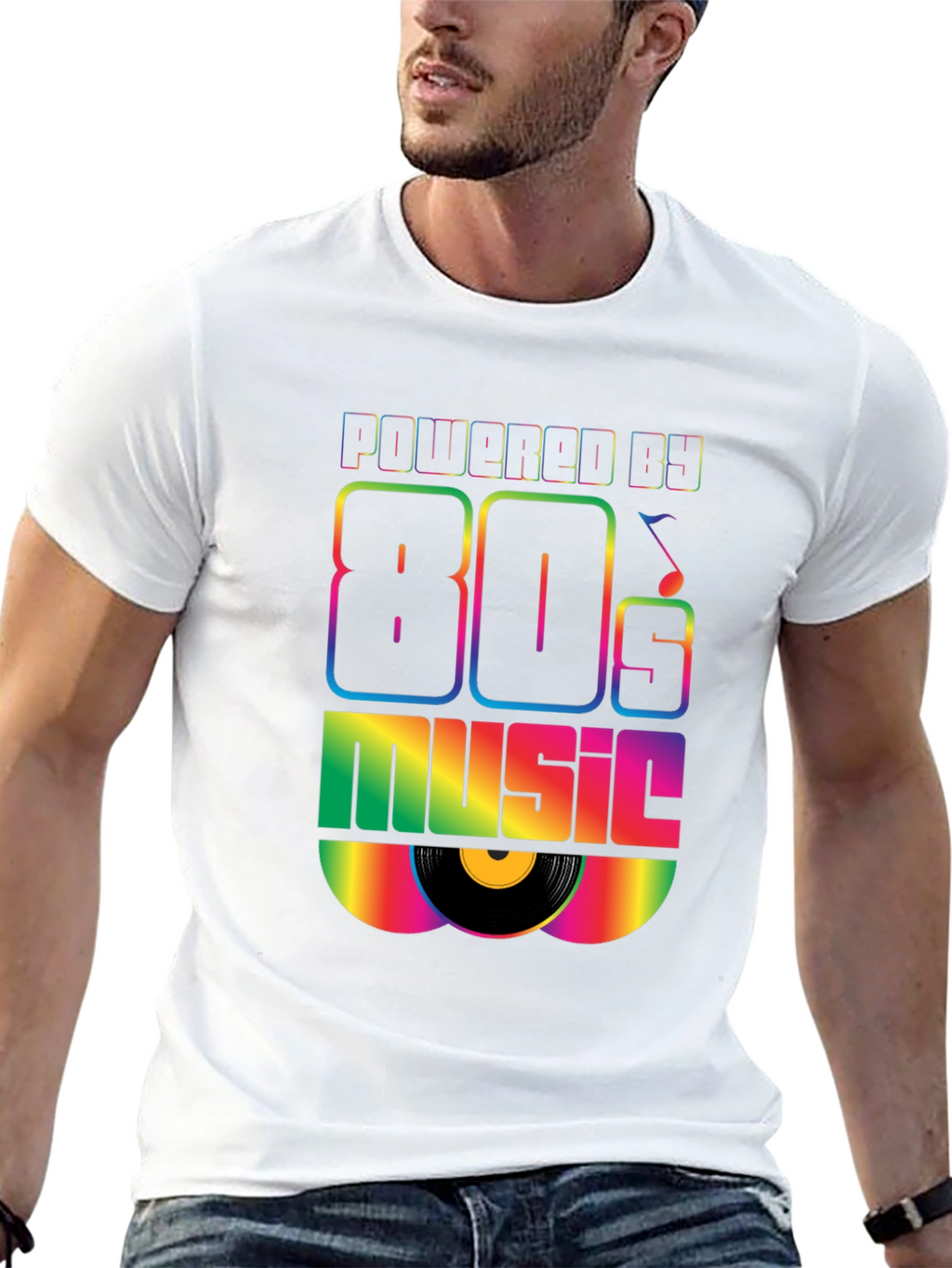 Powered by 80s Music Graphic T-Shirt