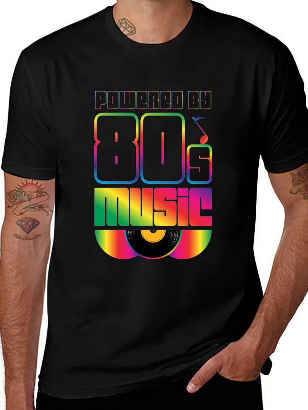 Powered by 80s Music Graphic T-Shirt