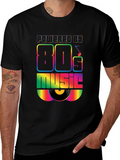 Powered by 80s Music Graphic T-Shirt