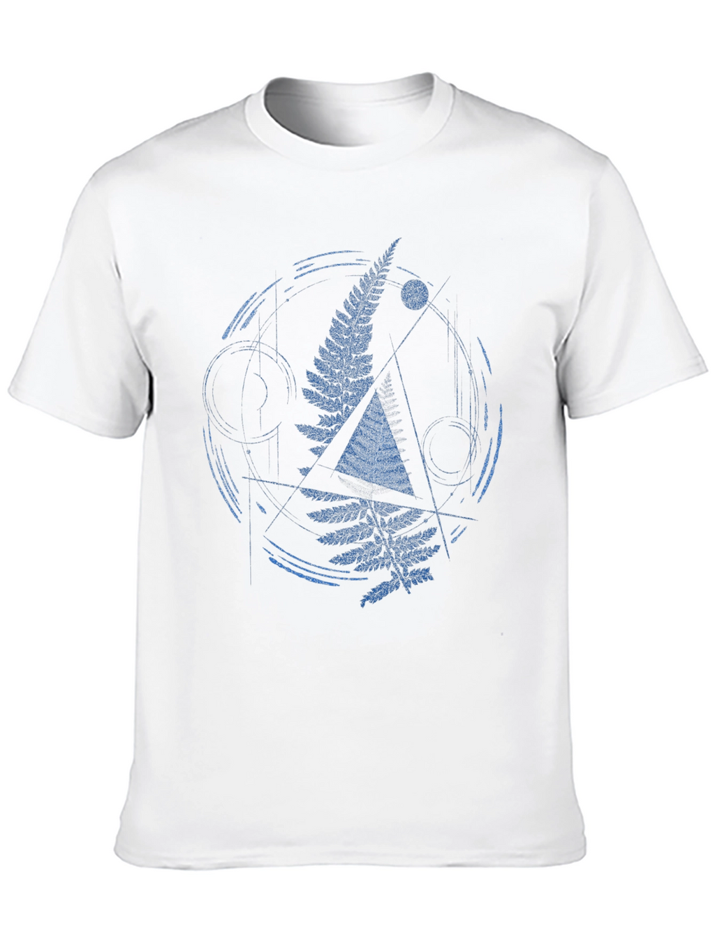 Geometric Fern Graphic Print Mens T-Shirt