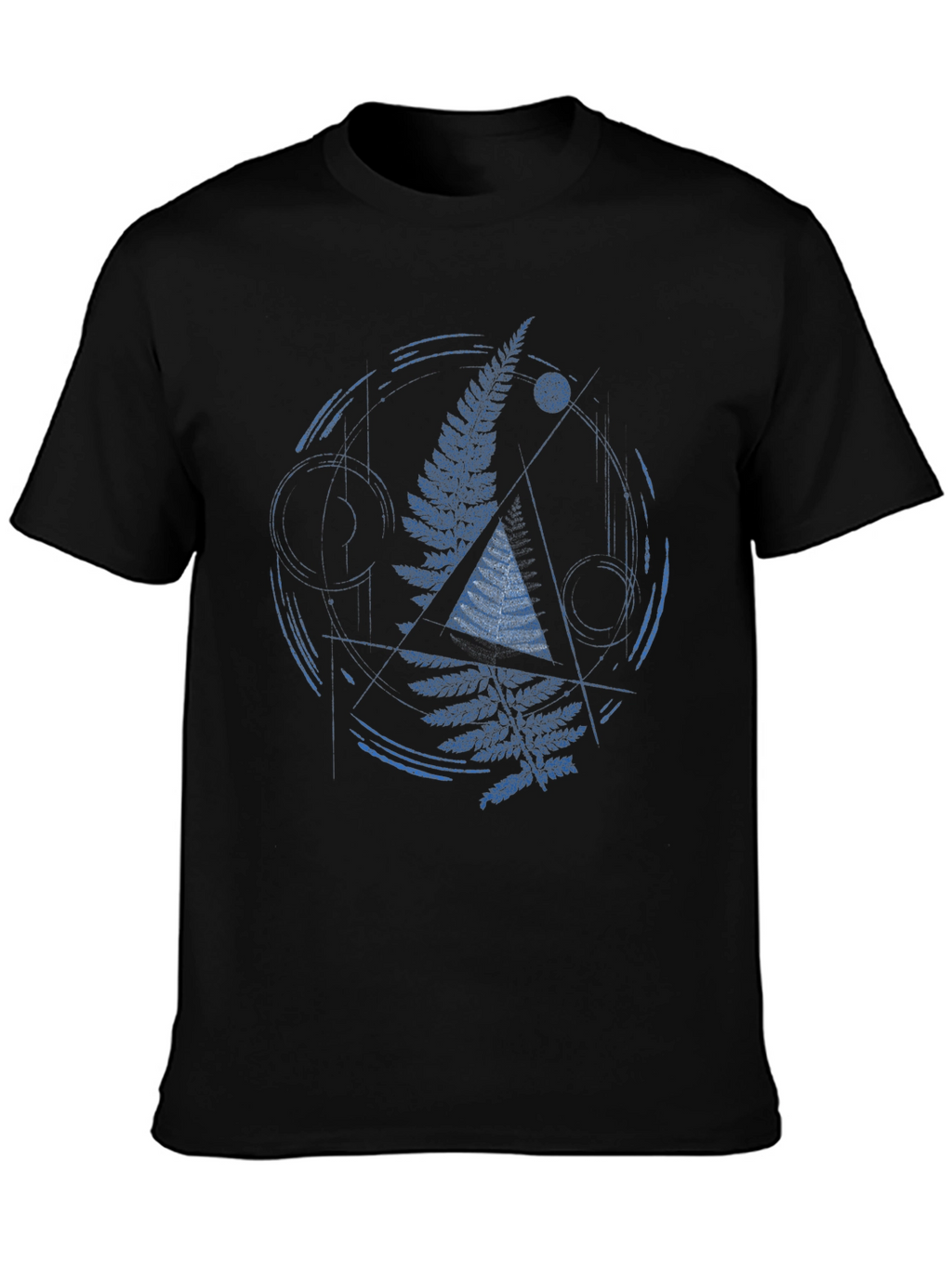 Geometric Fern Graphic Print Mens T-Shirt