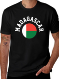 Madagascar Flag T-Shirt -  Mens Black Tee