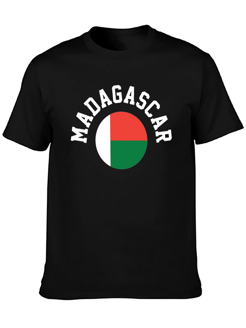 Madagascar Flag T-Shirt -  Mens Black Tee