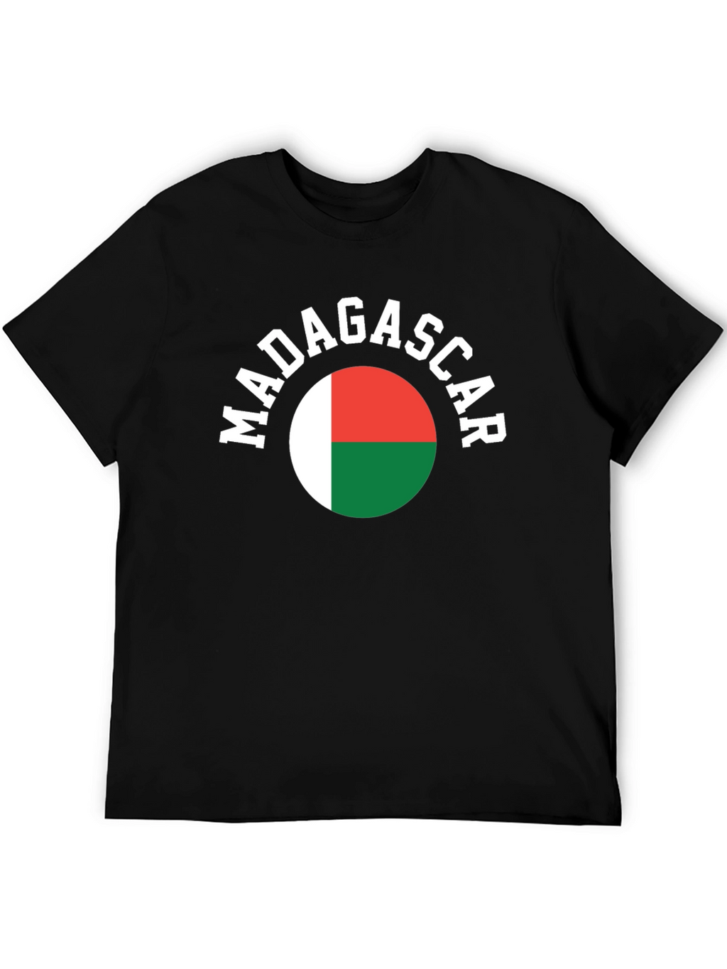 Madagascar Flag T-Shirt -  Mens Black Tee