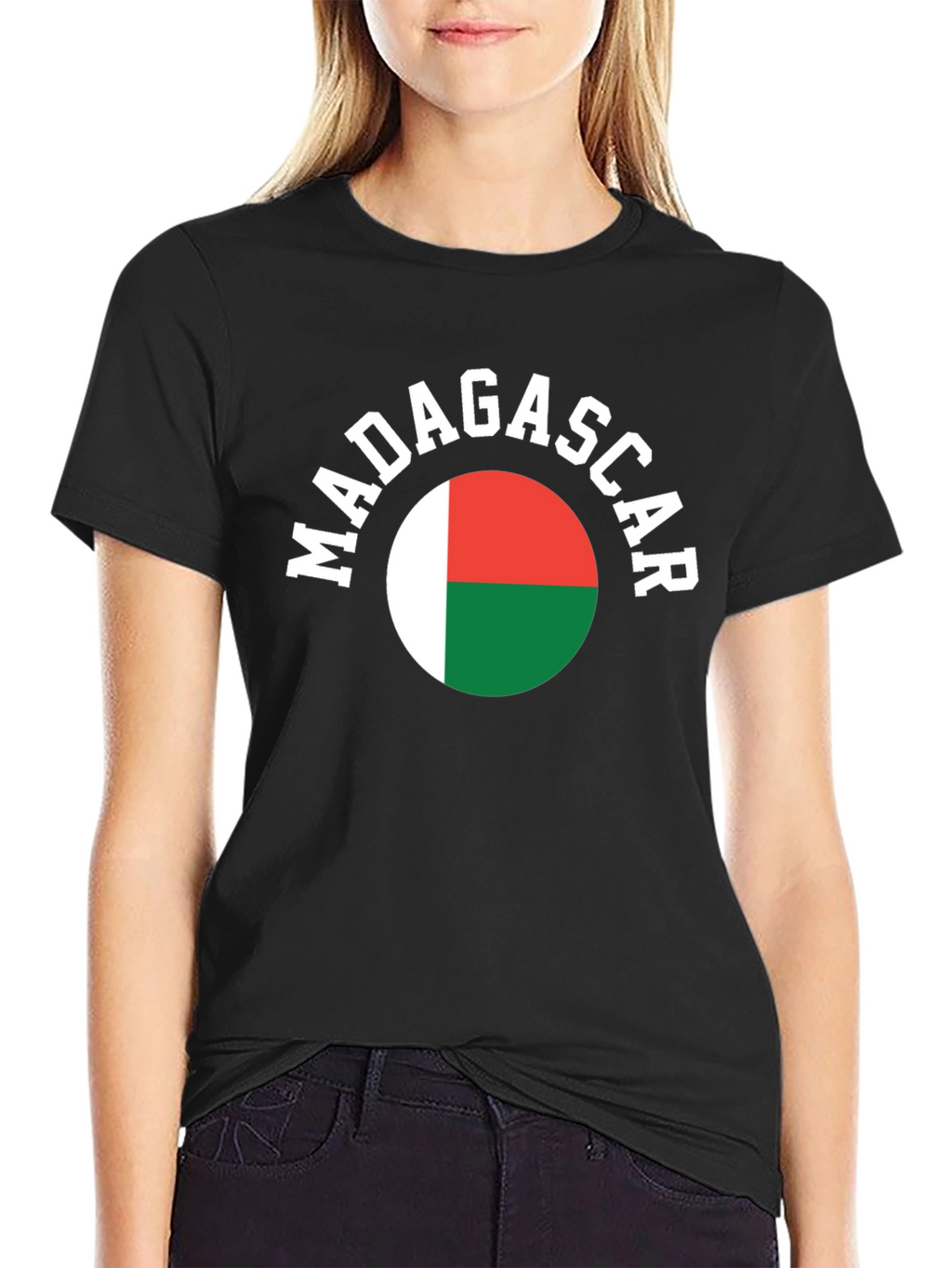 Madagascar Flag T-Shirt -  Mens Black Tee