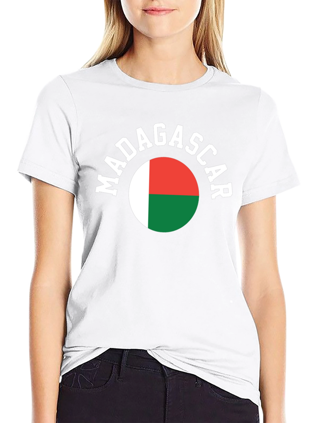 Madagascar Flag T-Shirt -  Mens Black Tee