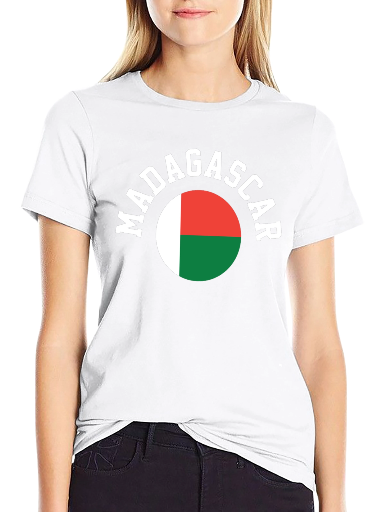 Madagascar Flag T-Shirt -  Mens Black Tee