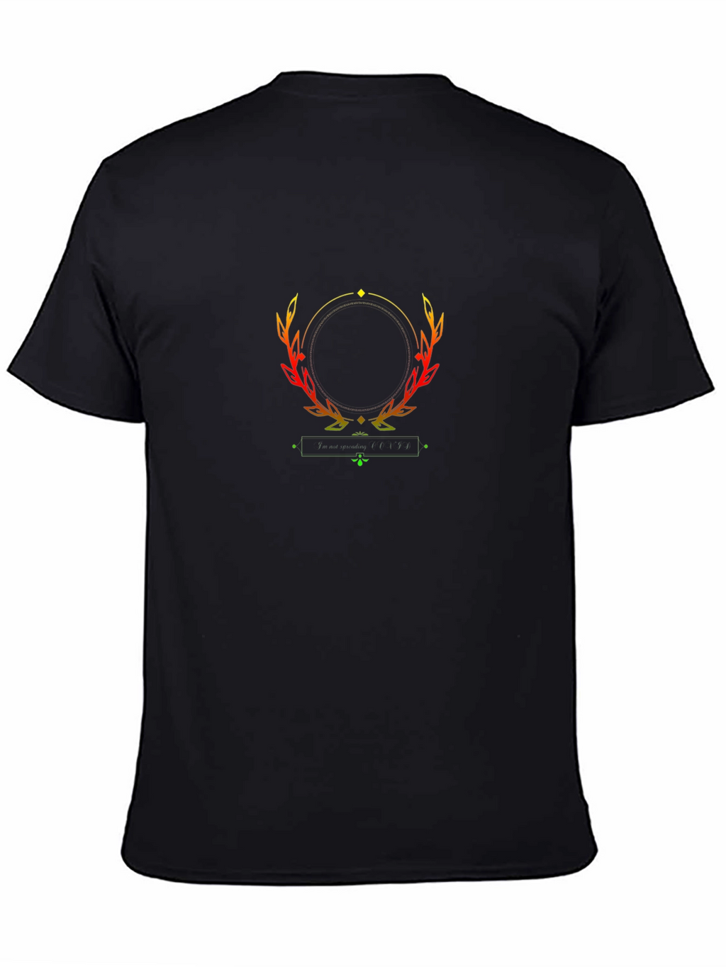 Stylish Black T-Shirt with Laurel Wreath Graphic