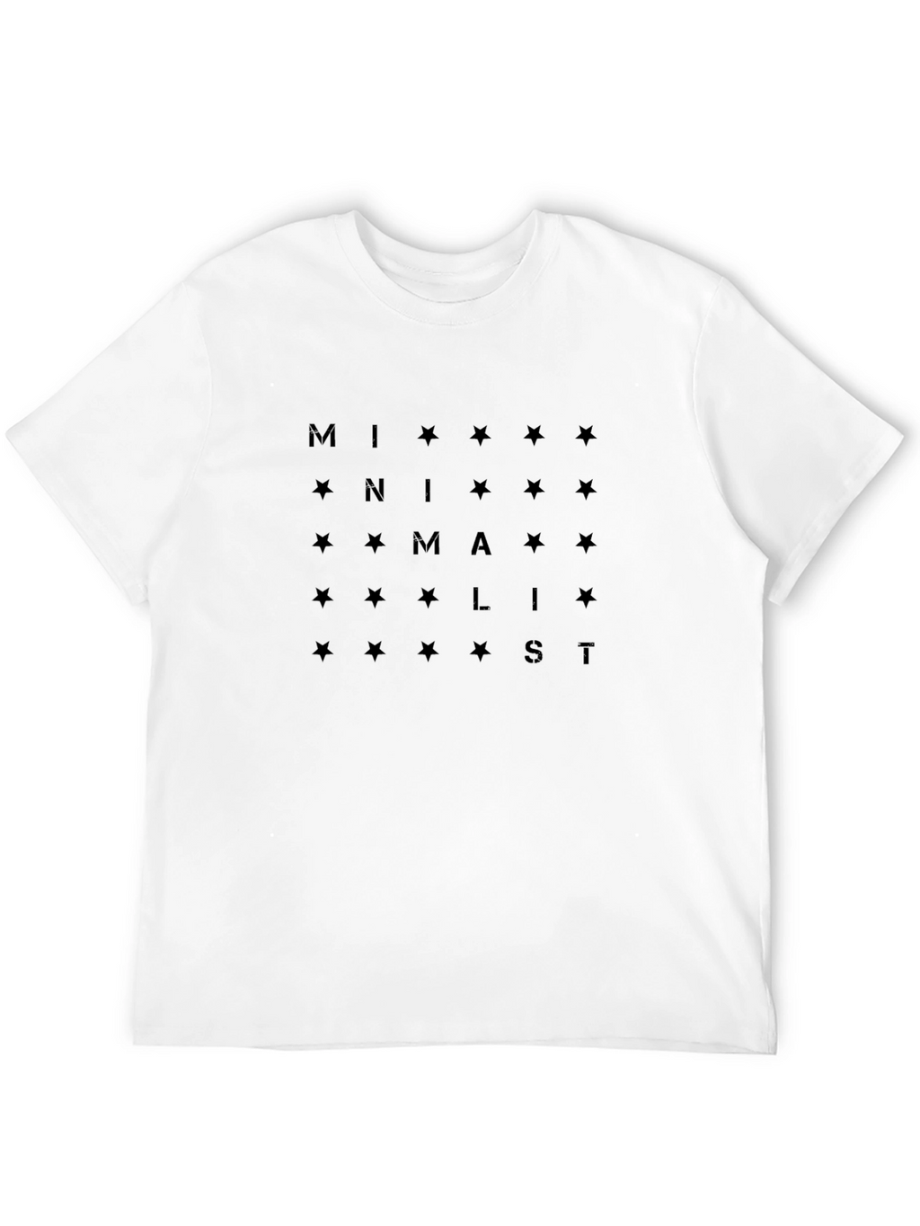 Minimalist Star Pattern Black T-Shirt
