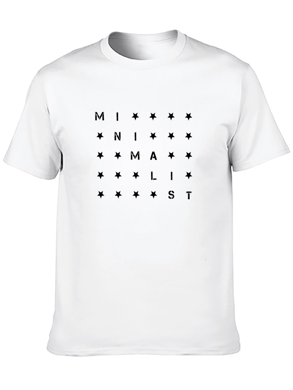 Minimalist Star Pattern Black T-Shirt
