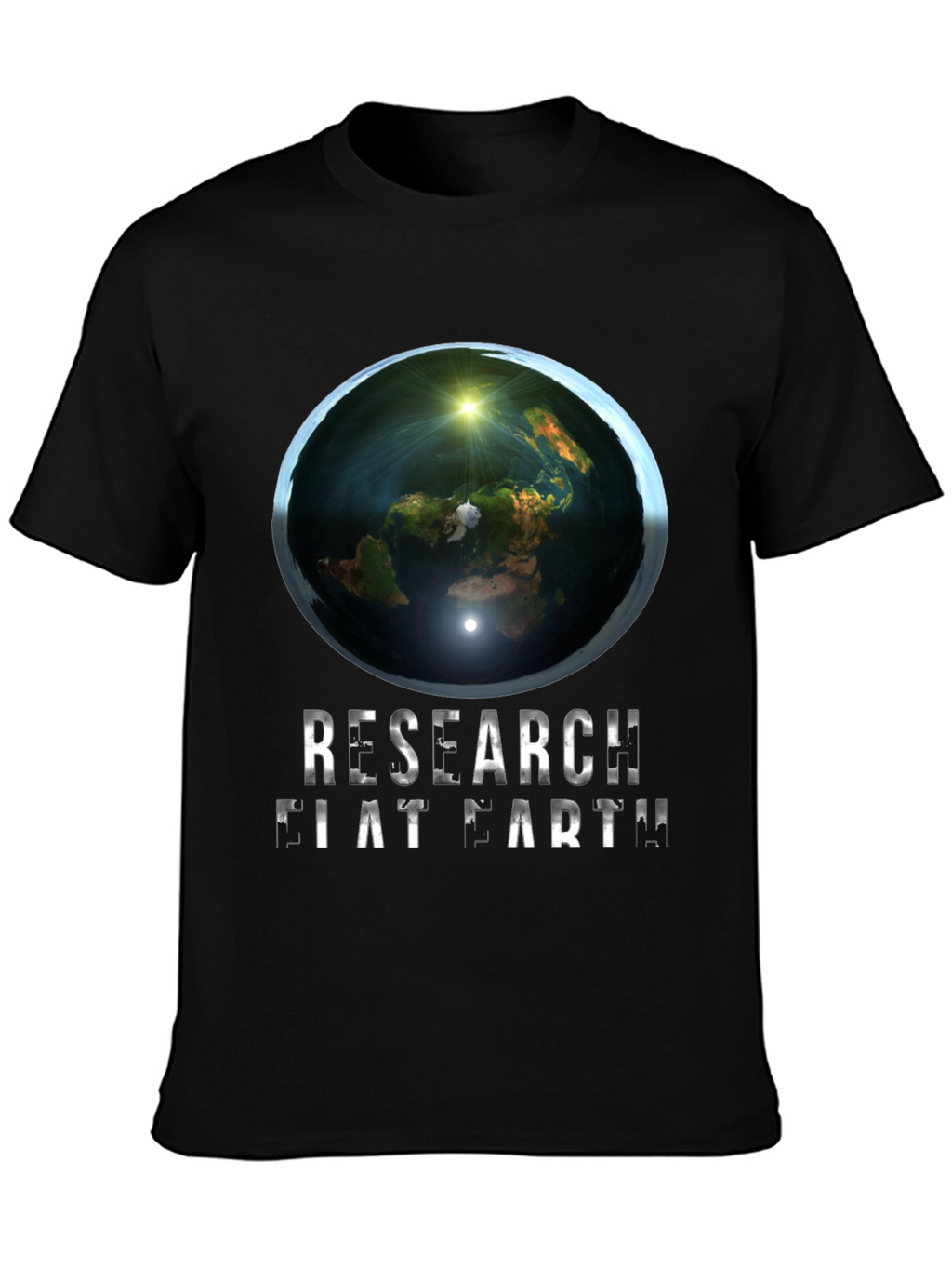 Research Flat Earth Graphic Tee - Conspiracy Humor