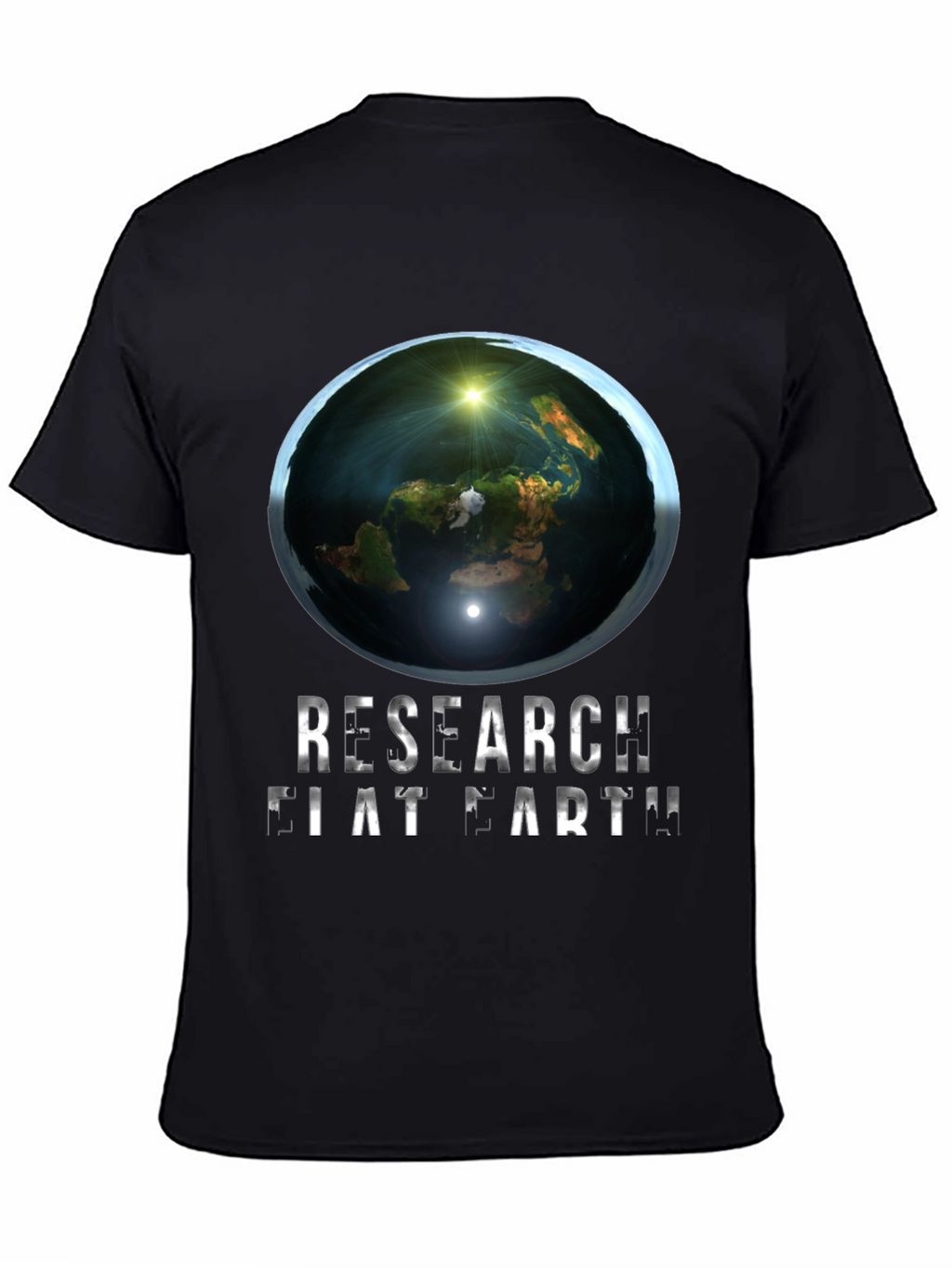 Research Flat Earth Graphic Tee - Conspiracy Humor