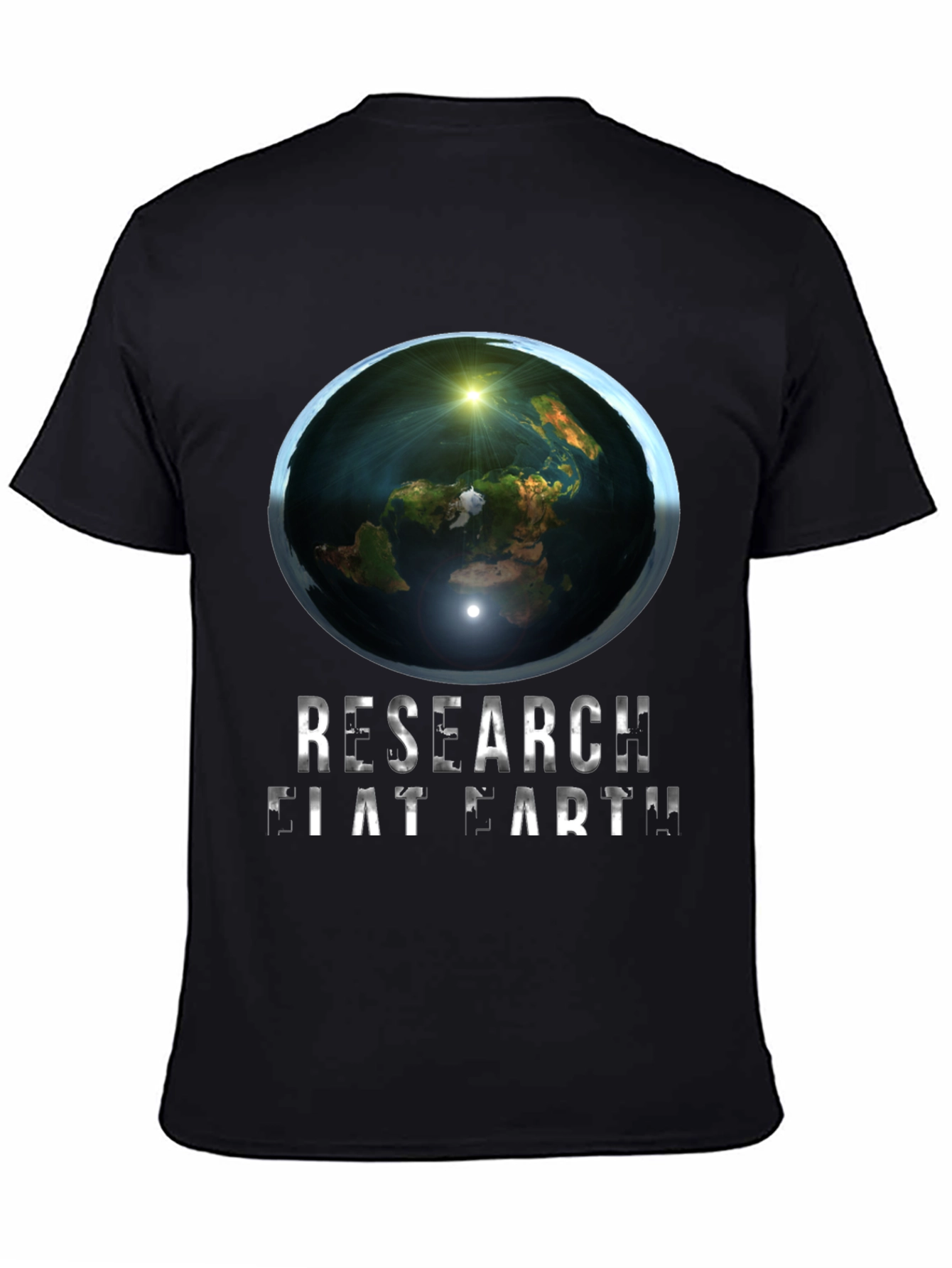 Research Flat Earth Graphic Tee - Conspiracy Humor