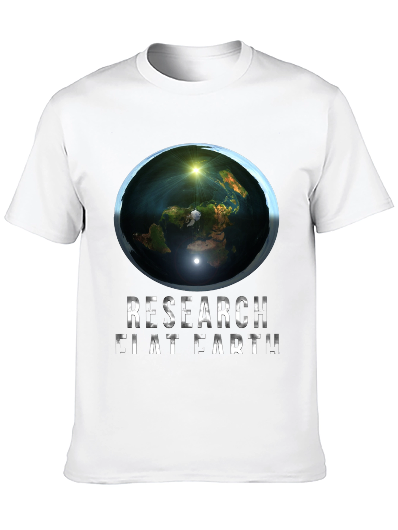 Research Flat Earth Graphic Tee - Conspiracy Humor