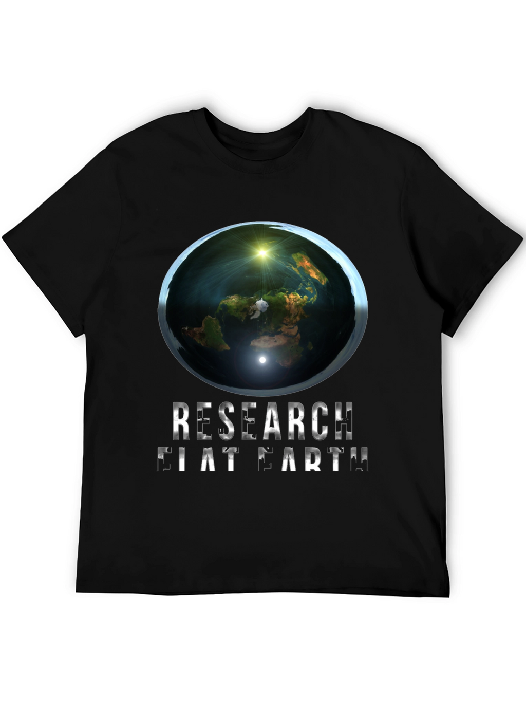 Research Flat Earth Graphic Tee - Conspiracy Humor