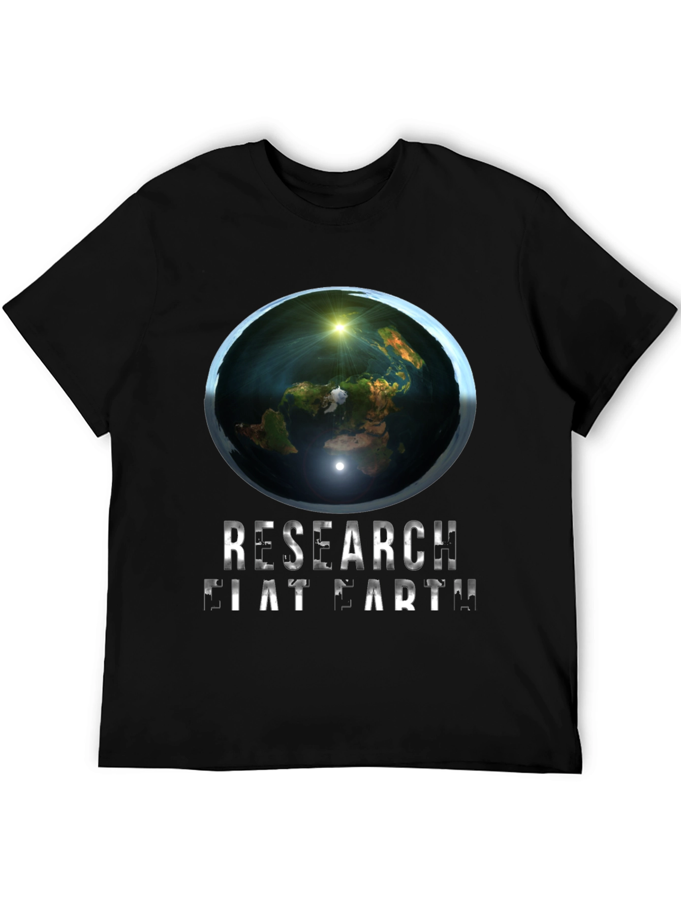 Research Flat Earth Graphic Tee - Conspiracy Humor