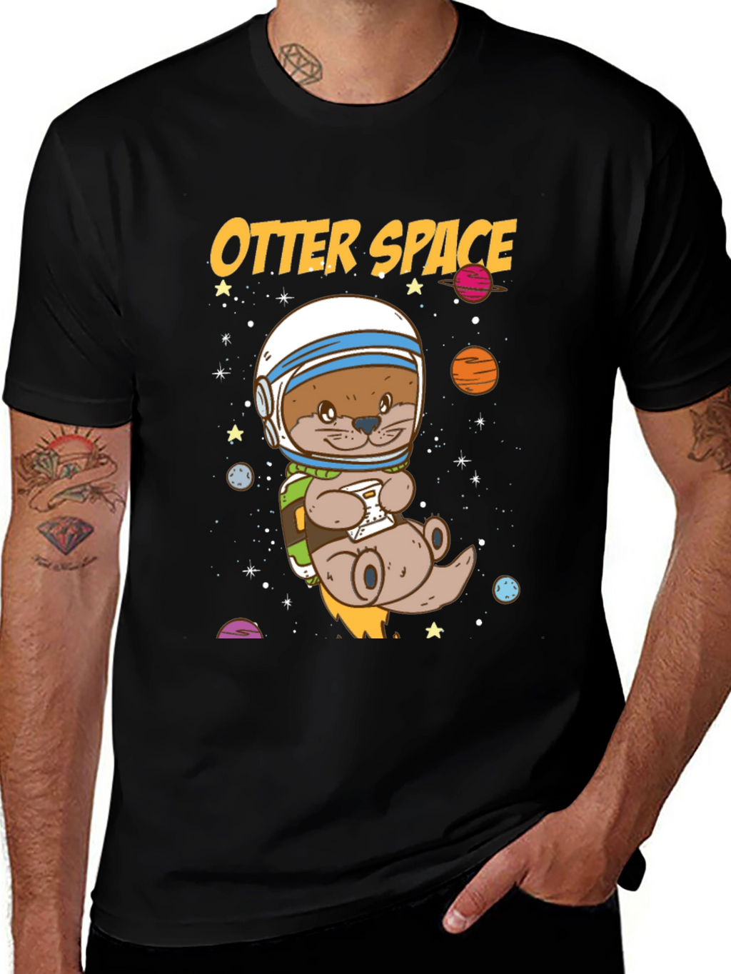 Otter Space Graphic T-Shirt - Astronaut Animal Tee