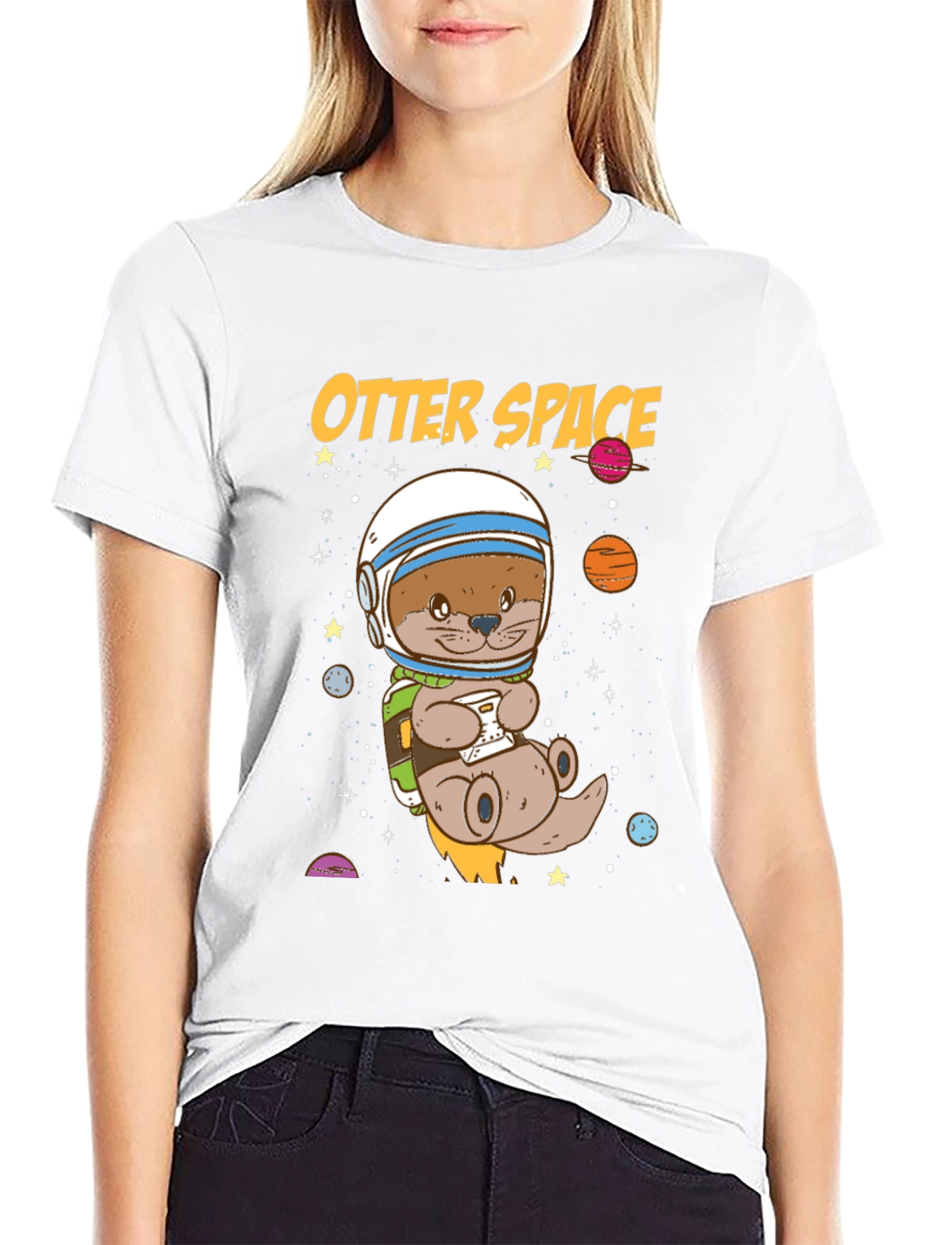 Otter Space Graphic T-Shirt - Astronaut Animal Tee