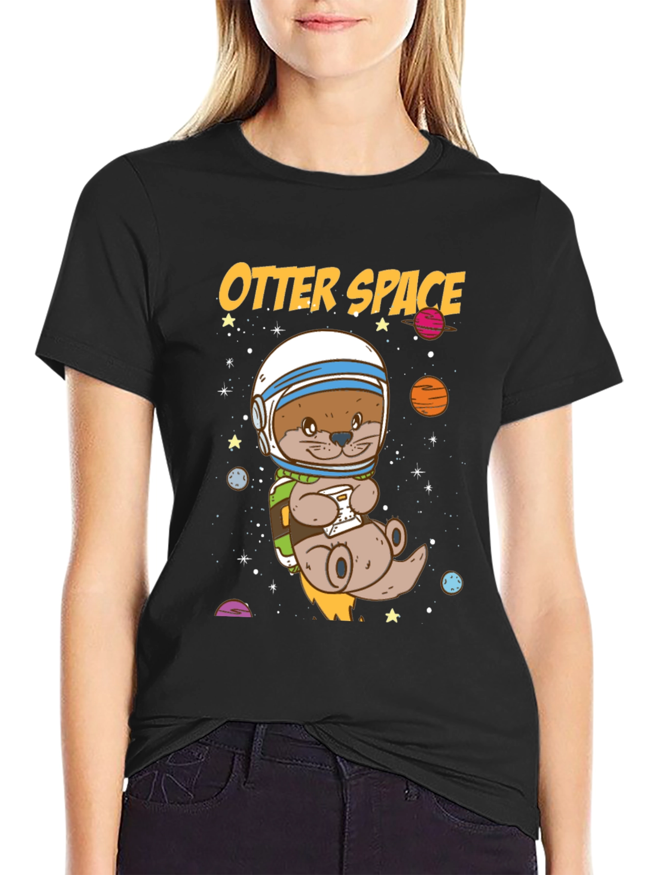 Otter Space Graphic T-Shirt - Astronaut Animal Tee
