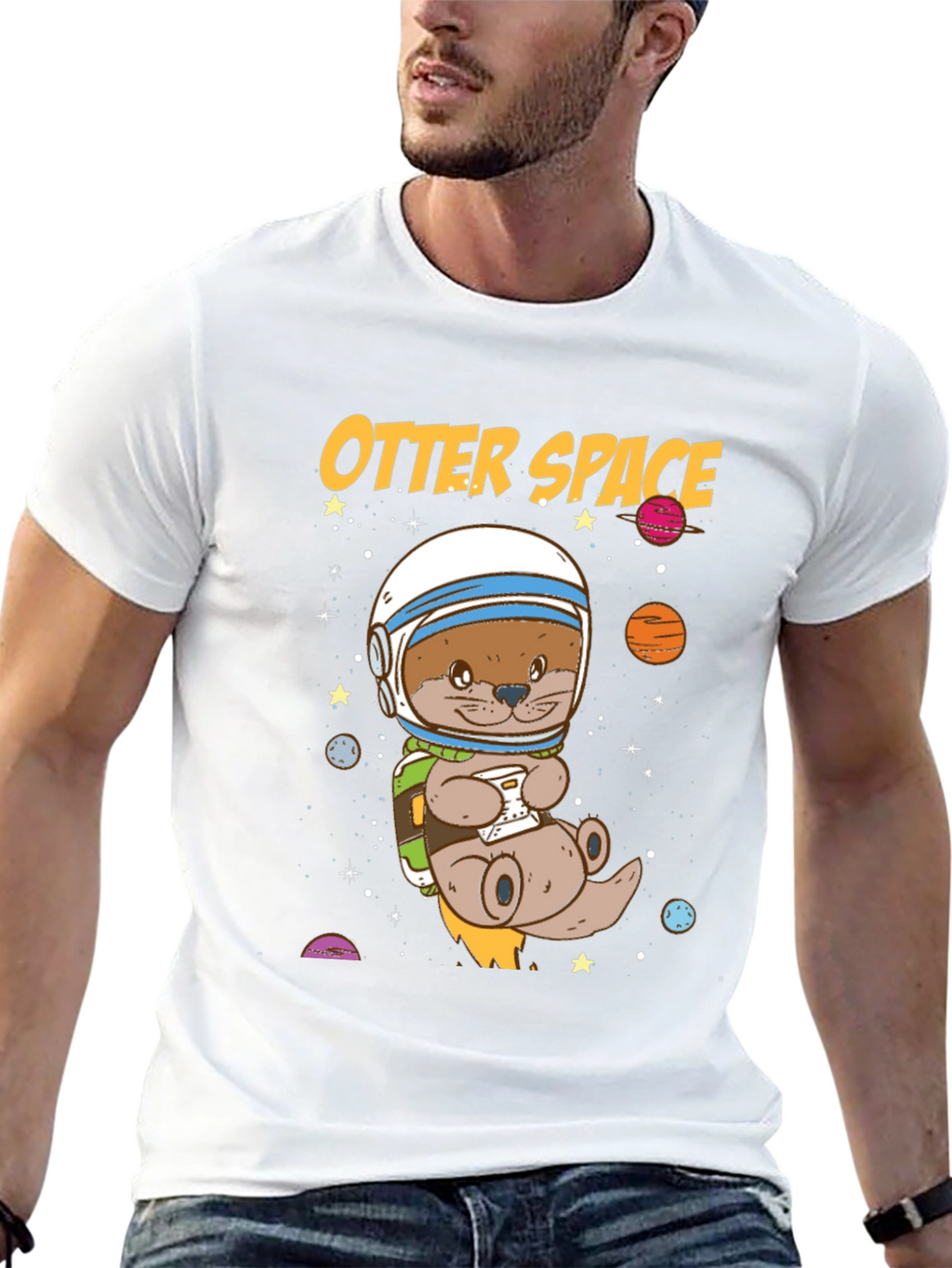 Otter Space Graphic T-Shirt - Astronaut Animal Tee
