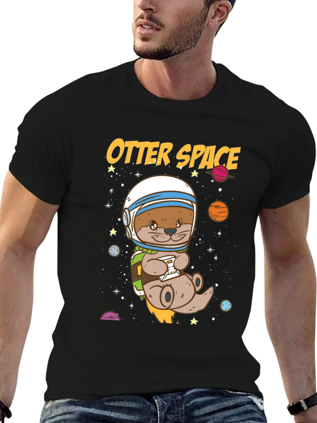 Otter Space Graphic T-Shirt - Astronaut Animal Tee