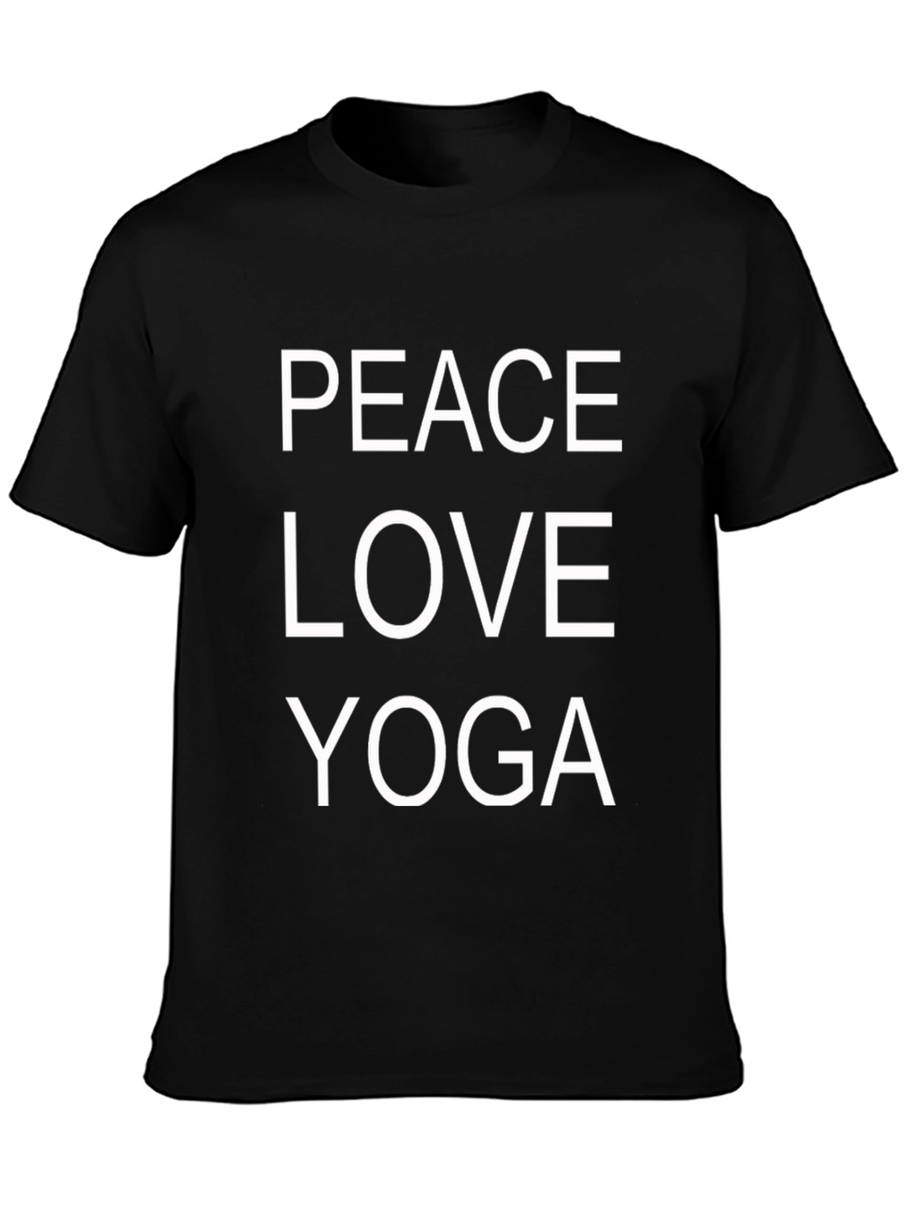 Peace Love Yoga Graphic T-Shirt - Black Cotton Blend
