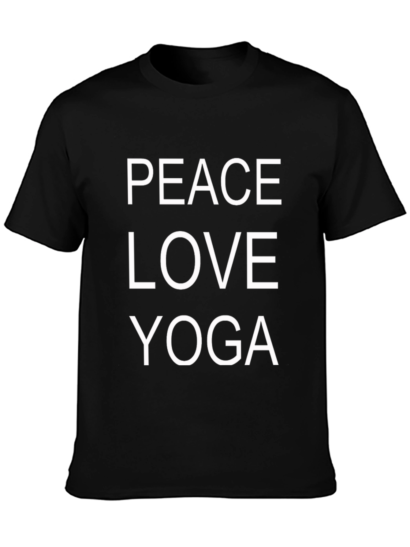 Peace Love Yoga Graphic T-Shirt - Black Cotton Blend