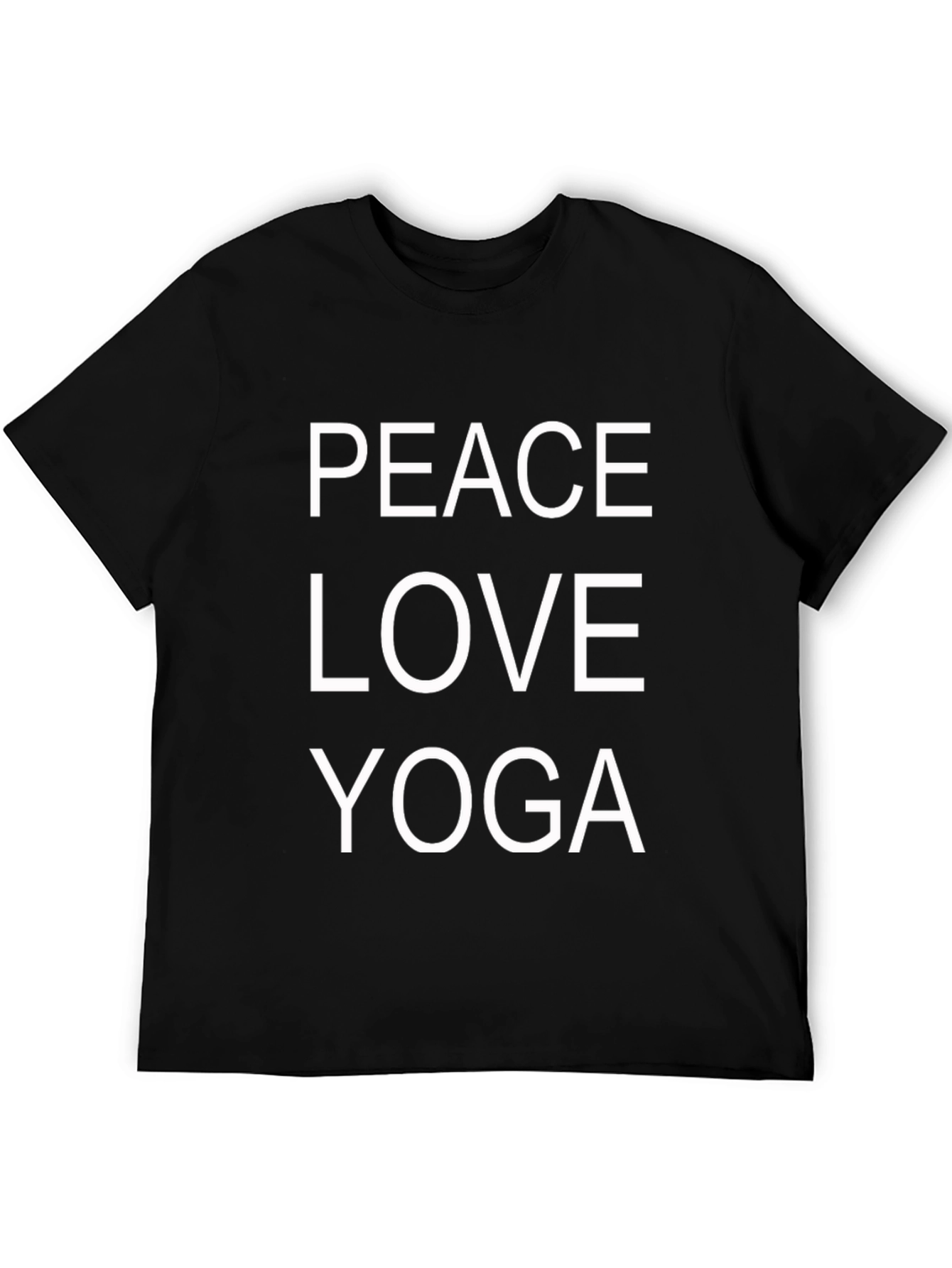 Peace Love Yoga Graphic T-Shirt - Black Cotton Blend