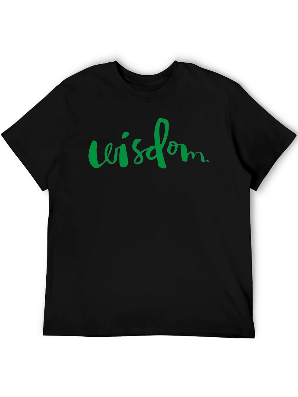 Wisdom Green Text Black T-Shirt