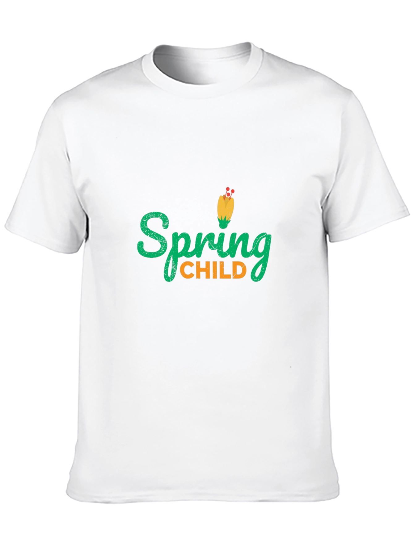 Spring Child Graphic T-Shirt - Black Cotton Tee