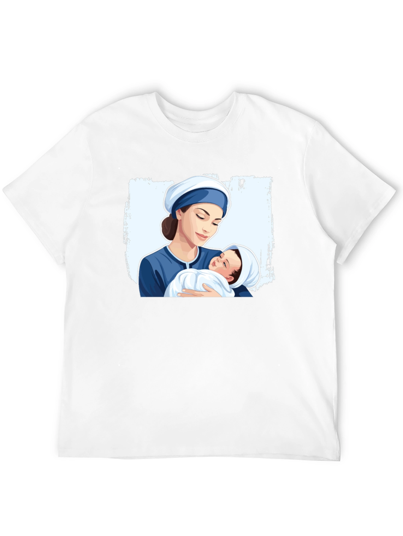 Mother and Baby Graphic Tee - Black Cotton T-Shirt