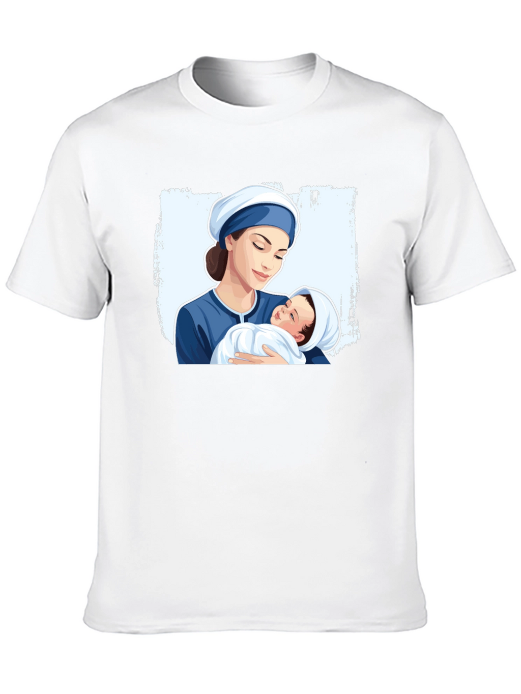 Mother and Baby Graphic Tee - Black Cotton T-Shirt