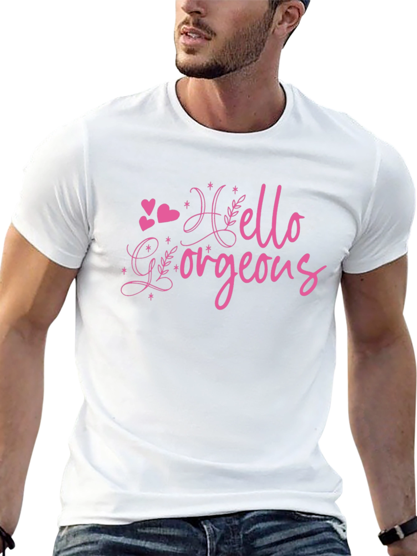 Hello Gorgeous Graphic Tee - Trendy Womens T-Shirt