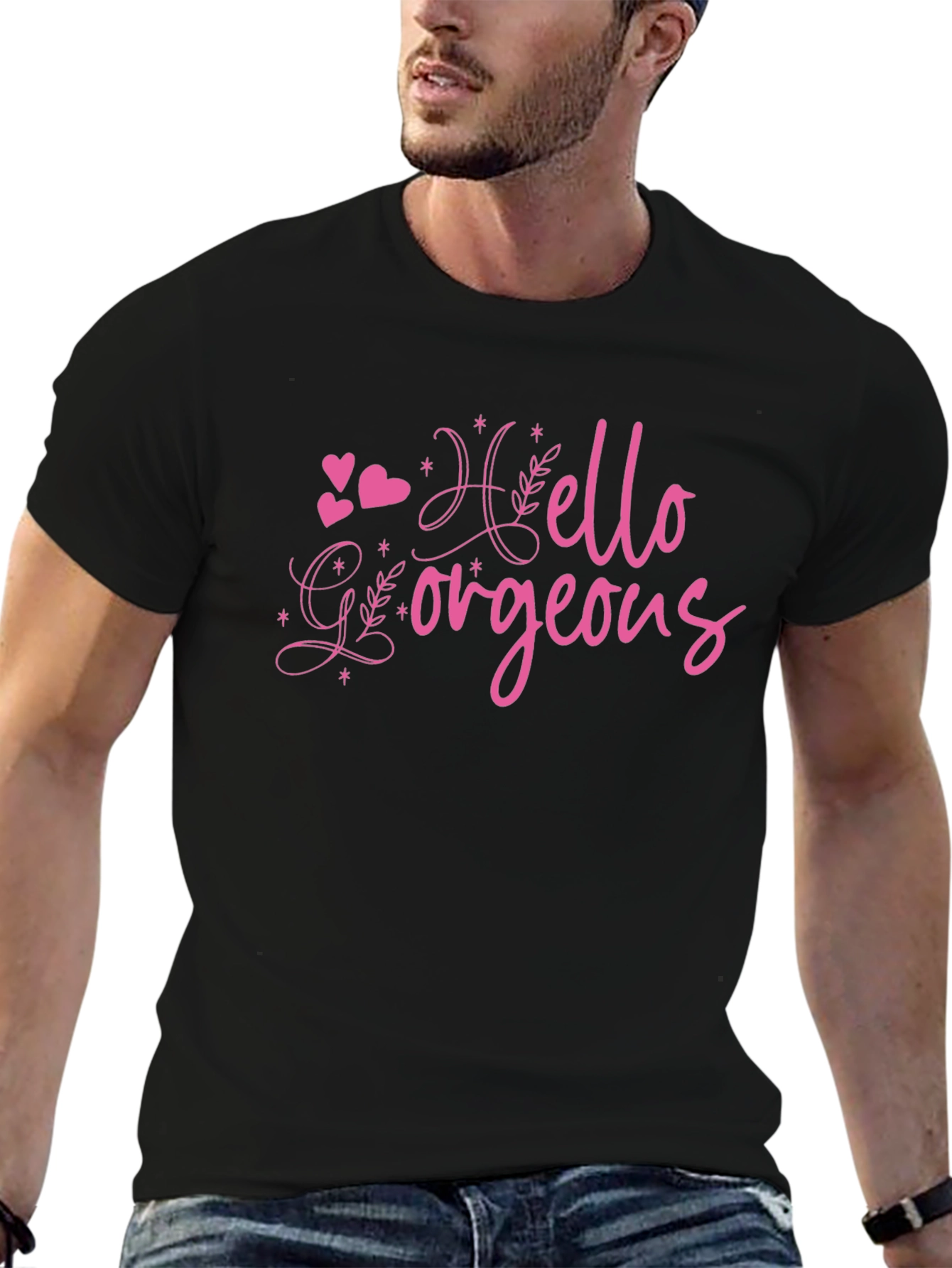 Hello Gorgeous Graphic Tee - Trendy Womens T-Shirt