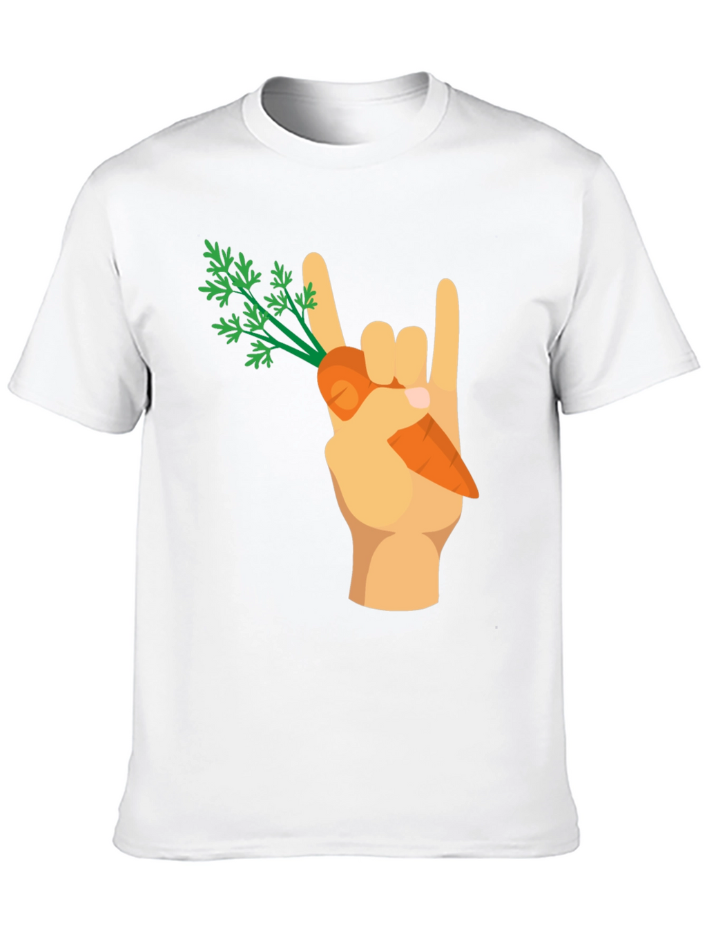 Rock On Vegan T-Shirt - Carrot Hand Gesture