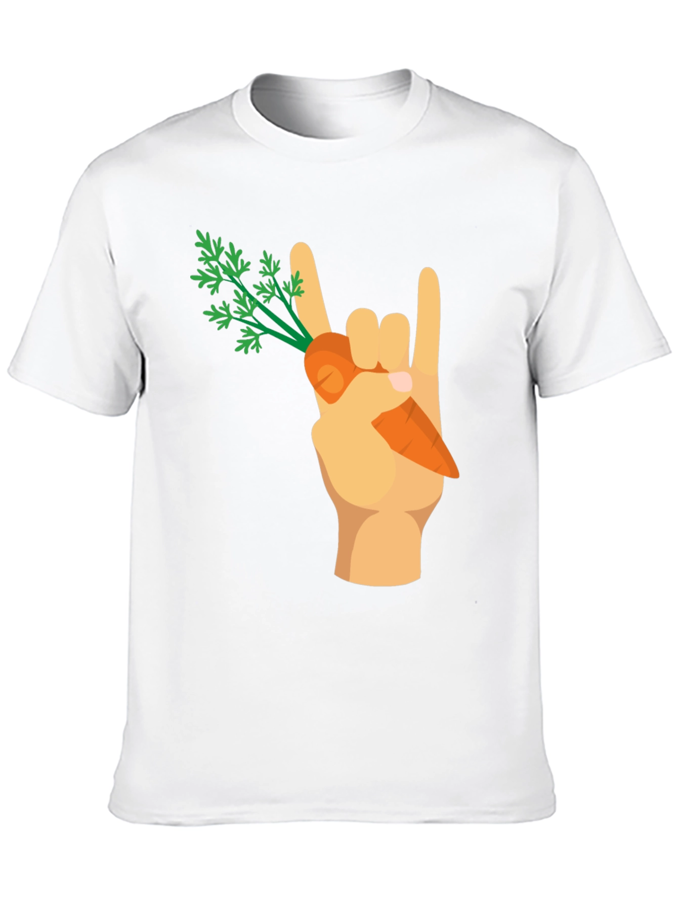 Rock On Vegan T-Shirt - Carrot Hand Gesture