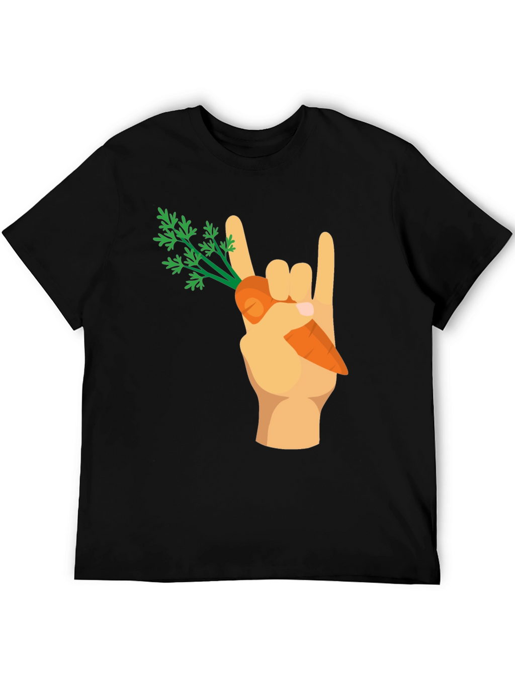 Rock On Vegan T-Shirt - Carrot Hand Gesture