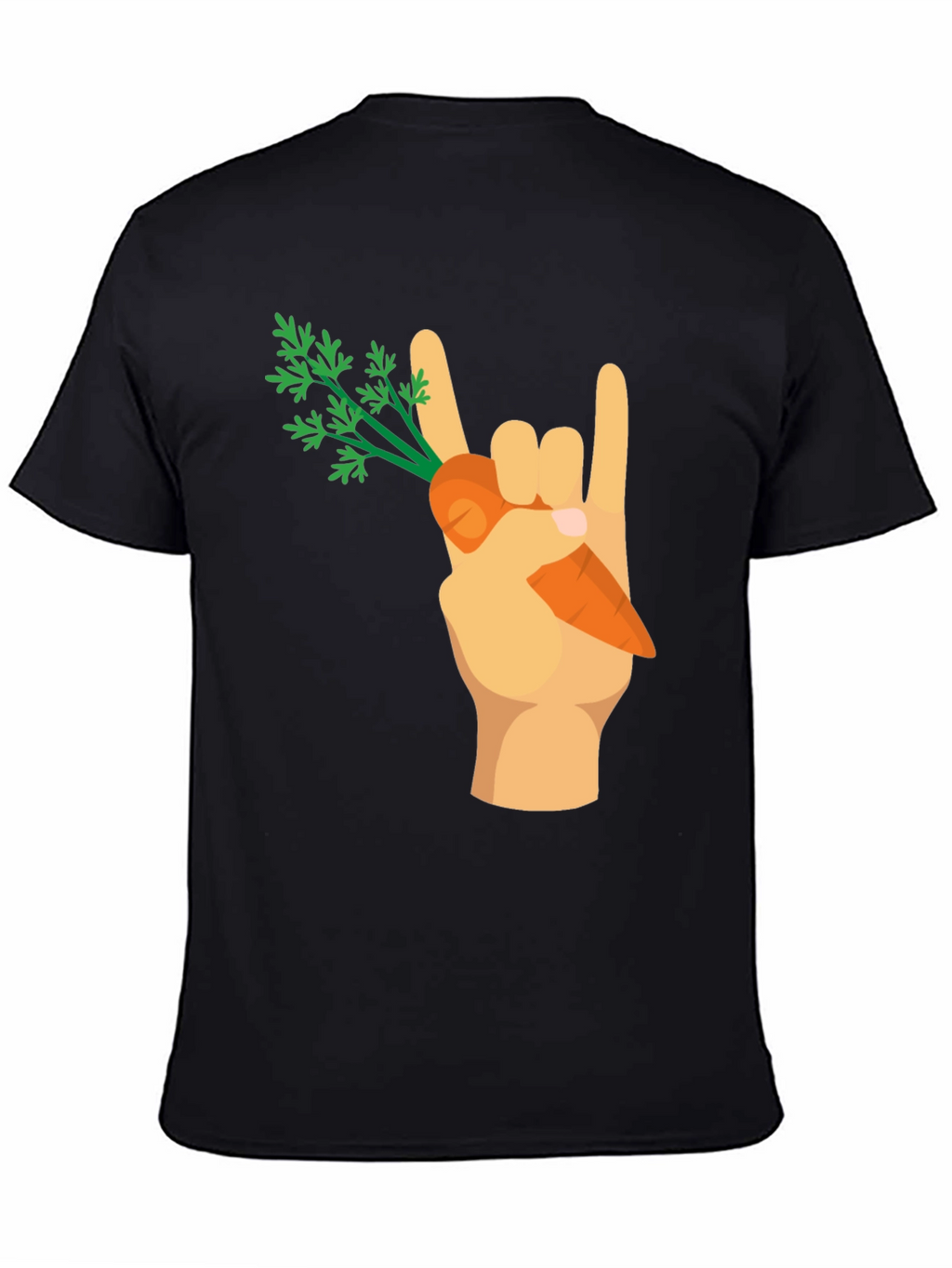 Rock On Vegan T-Shirt - Carrot Hand Gesture