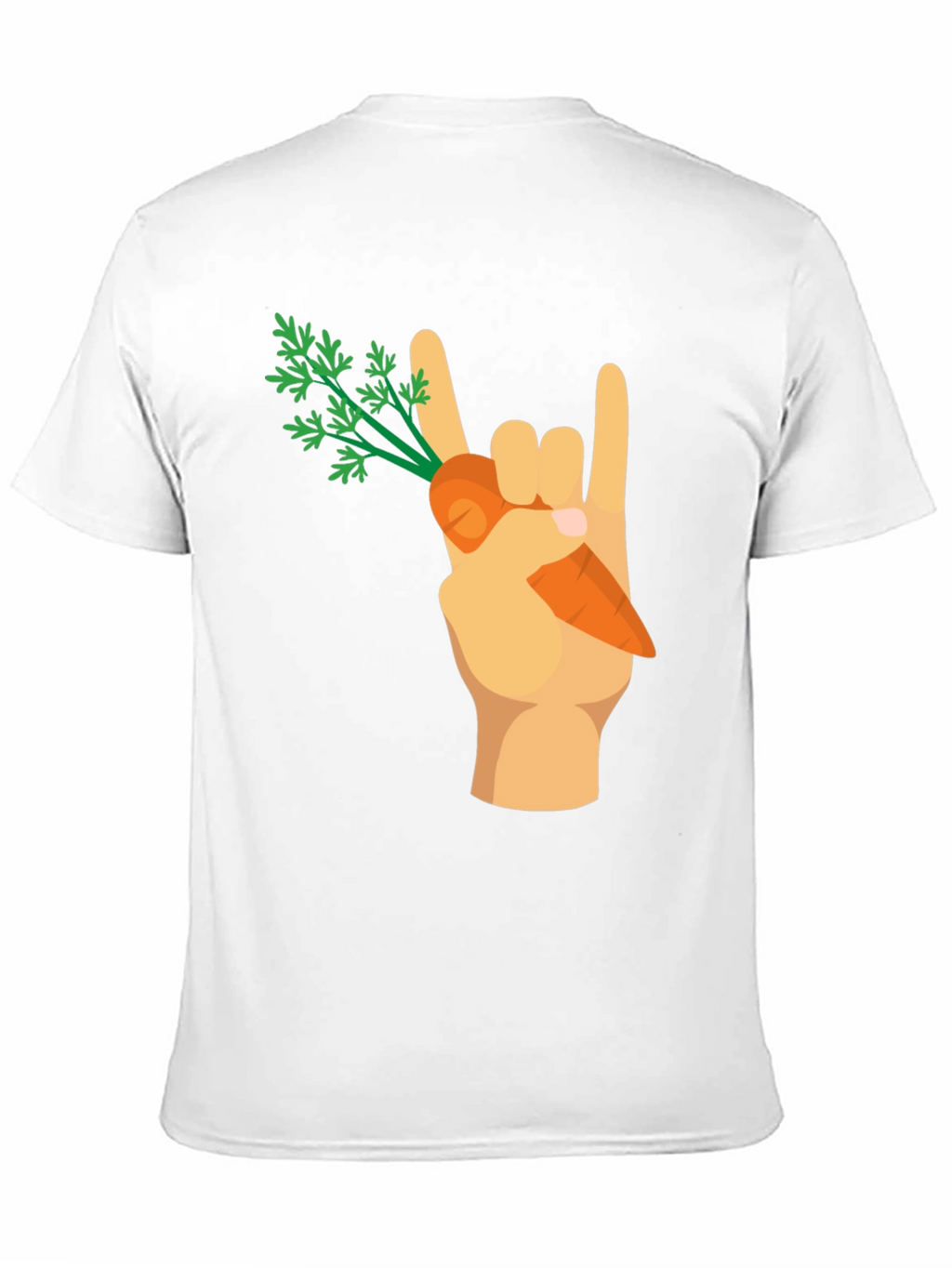 Rock On Vegan T-Shirt - Carrot Hand Gesture