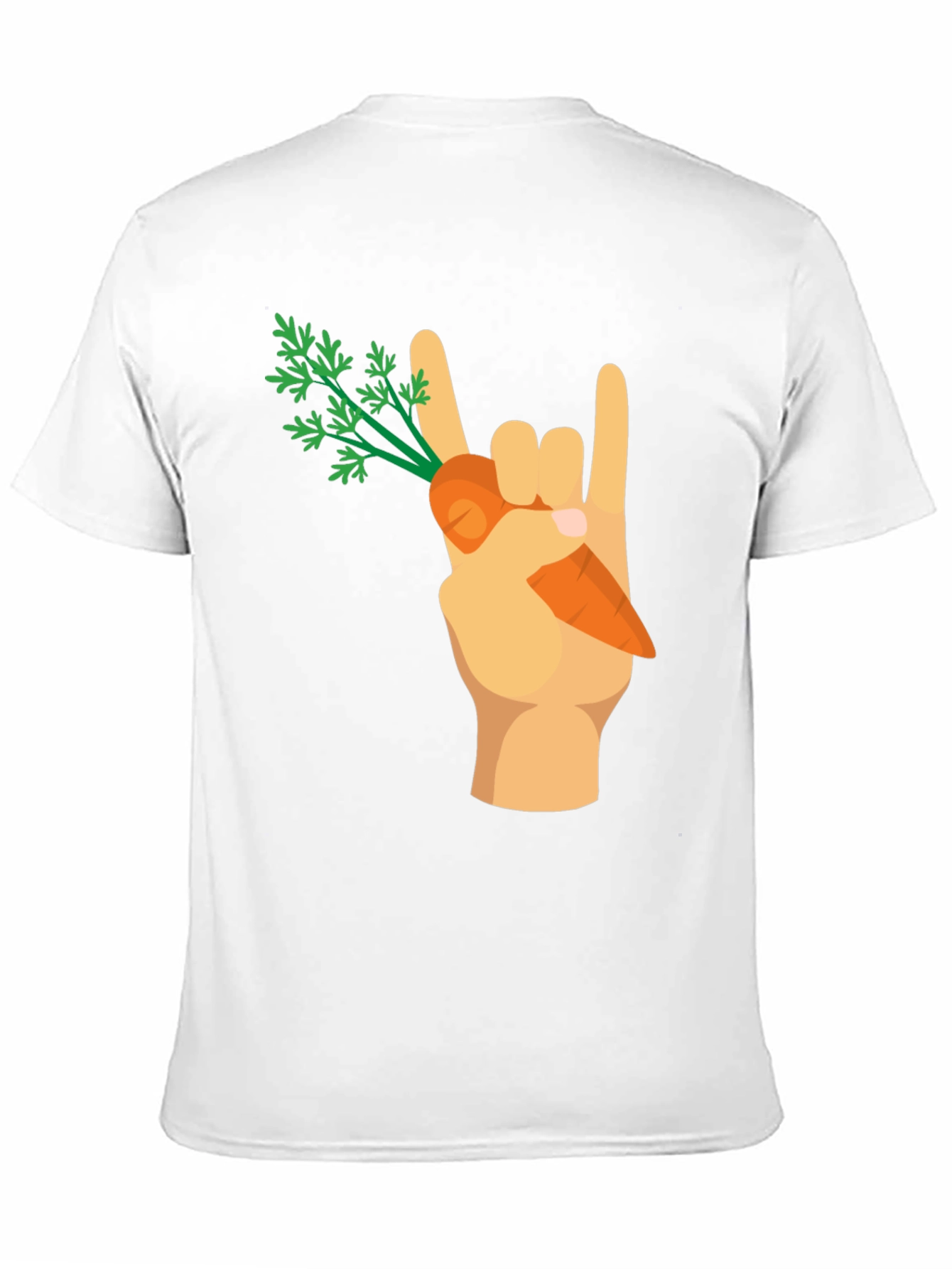 Rock On Vegan T-Shirt - Carrot Hand Gesture