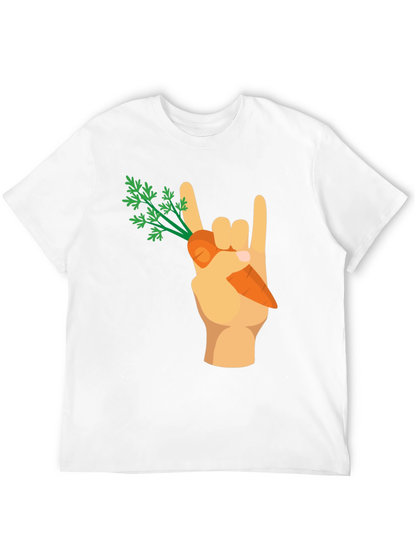 Rock On Vegan T-Shirt - Carrot Hand Gesture
