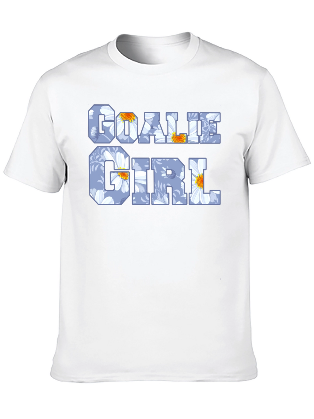 Goalie Girl Floral Print Black T-Shirt