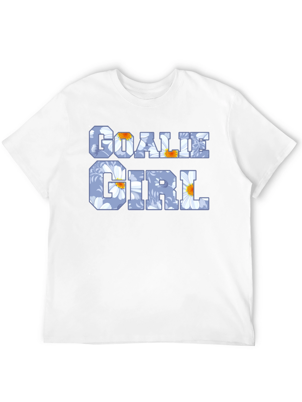 Goalie Girl Floral Print Black T-Shirt