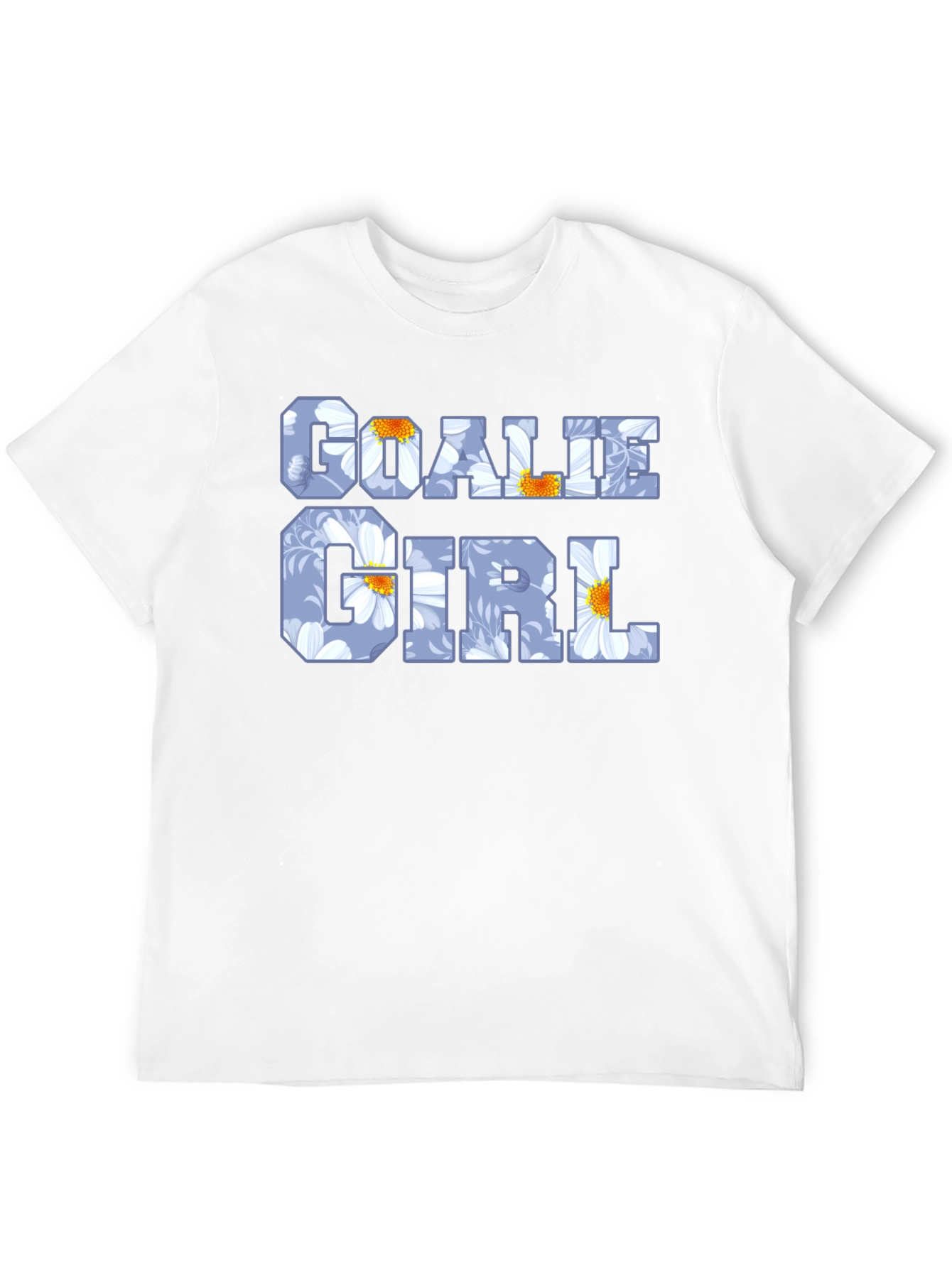 Goalie Girl Floral Print Black T-Shirt