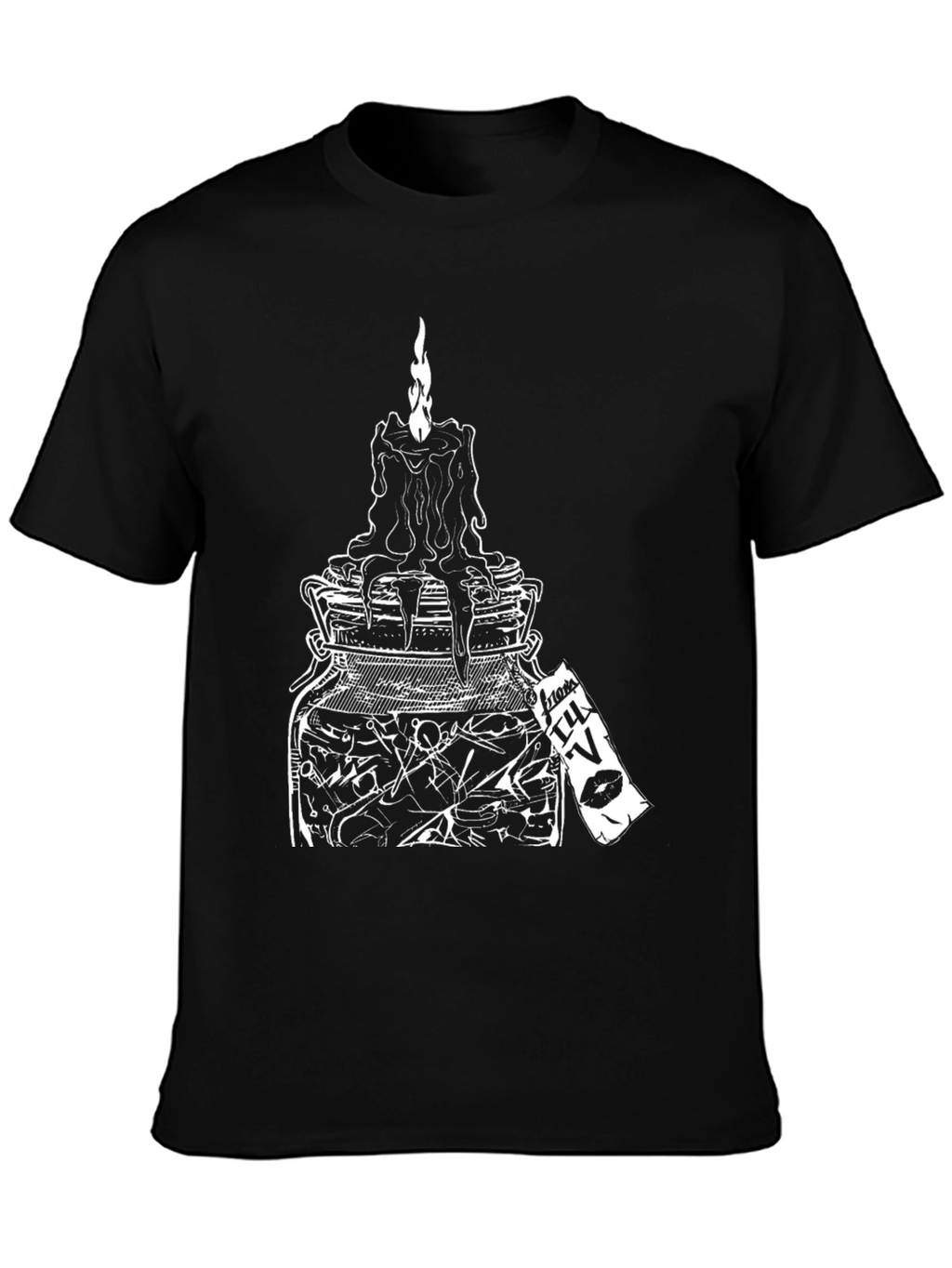 Occult Candle Jar Graphic Tee - Black