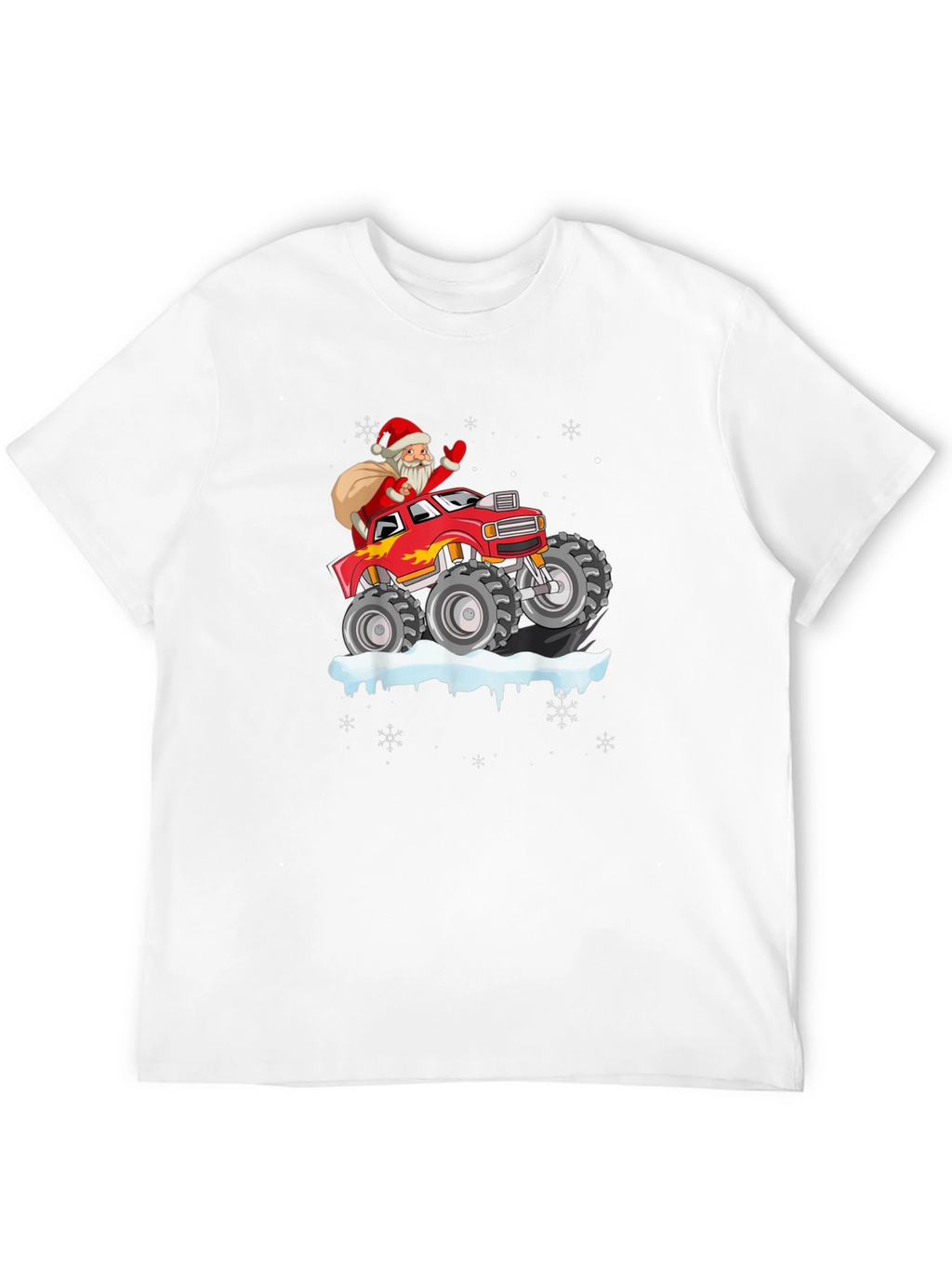 Santa Monster Truck Black T-Shirt - Christmas Holiday