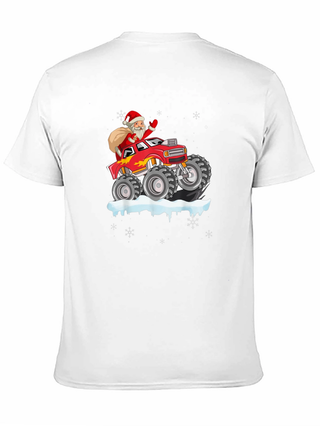 Santa Monster Truck Black T-Shirt - Christmas Holiday